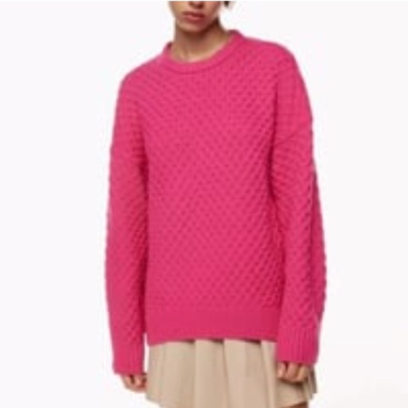 Sunday Best Aritzia Pink Merino Wool Blend
Peggy Comfy Sweater Size Medium - Picture 7 of 8